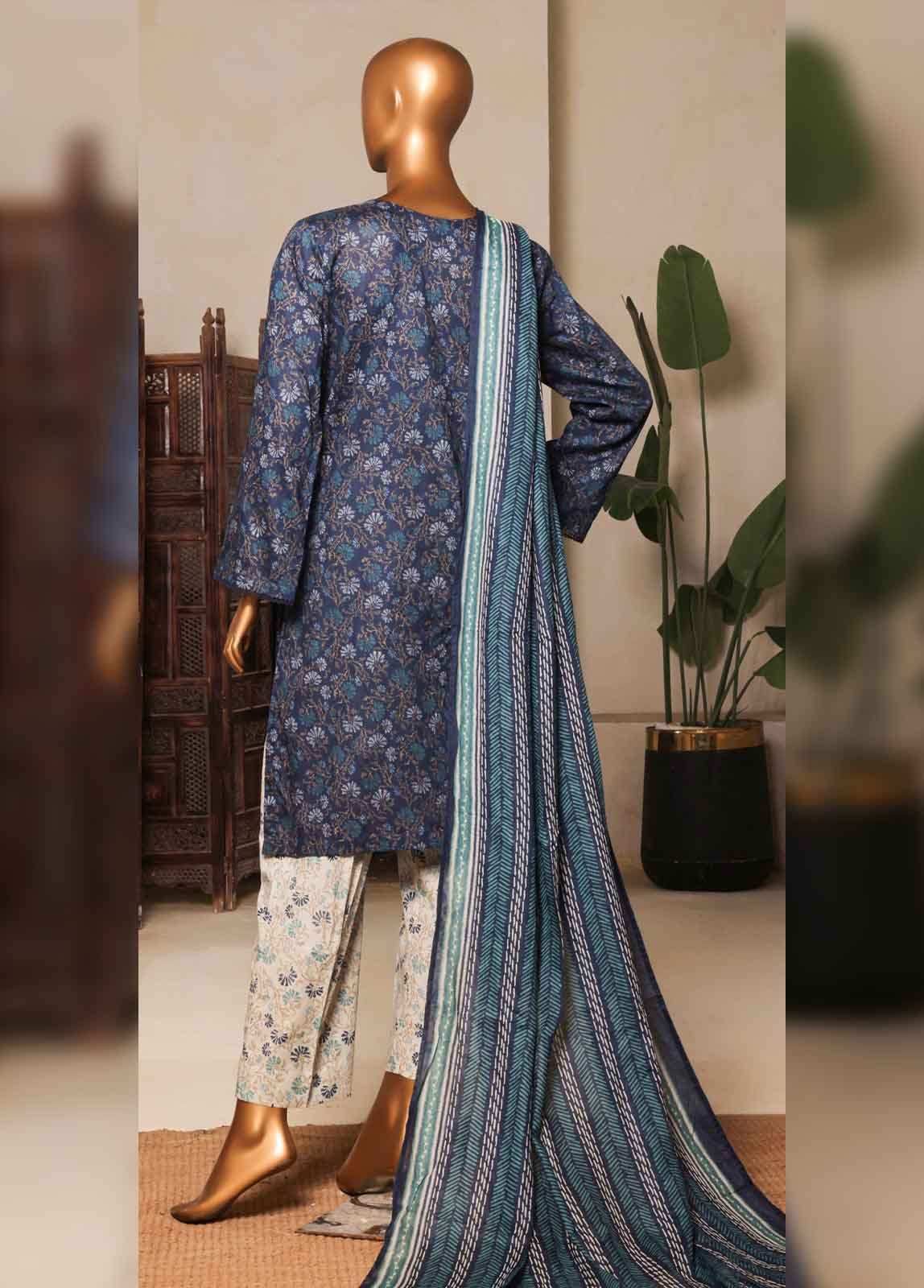 Bin Saeed 3 Piece Printed Stitched Suit D-10