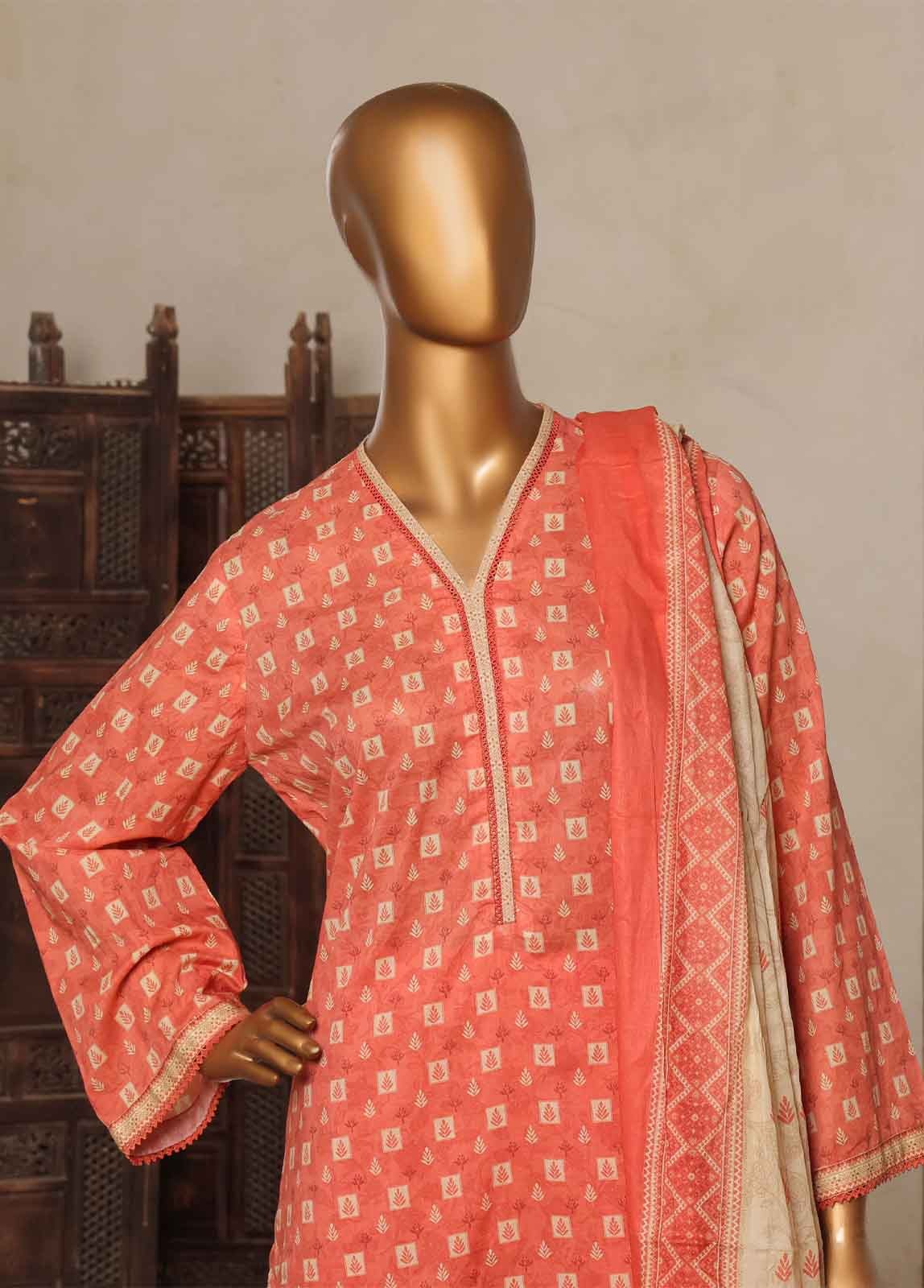 Bin Saeed 3 Piece Printed Stitched Suit D-12