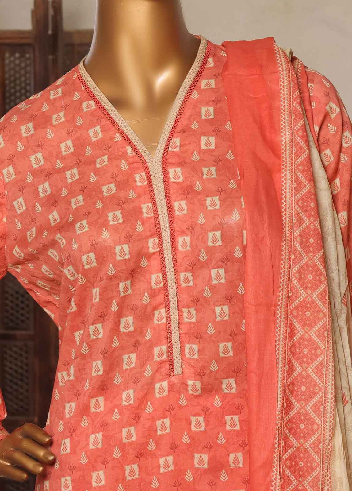 Bin Saeed 3 Piece Printed Stitched Suit D-12