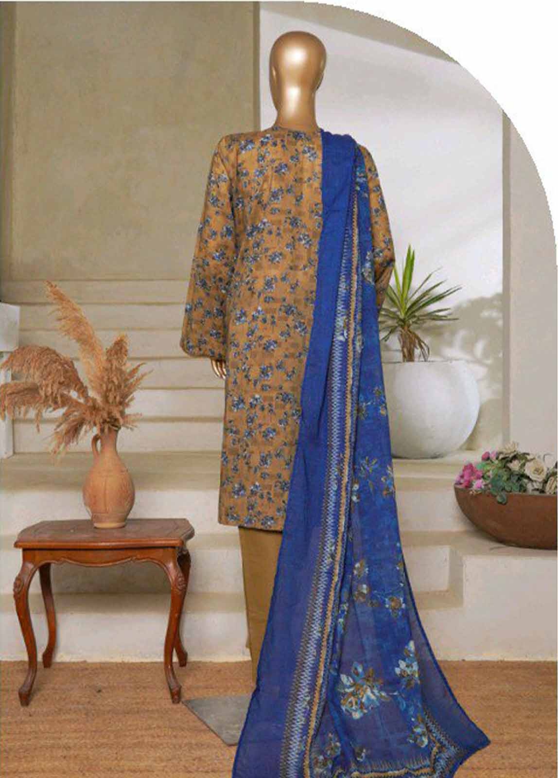 Bin Saeed 3 Piece Printed Stitched Suit D-04
