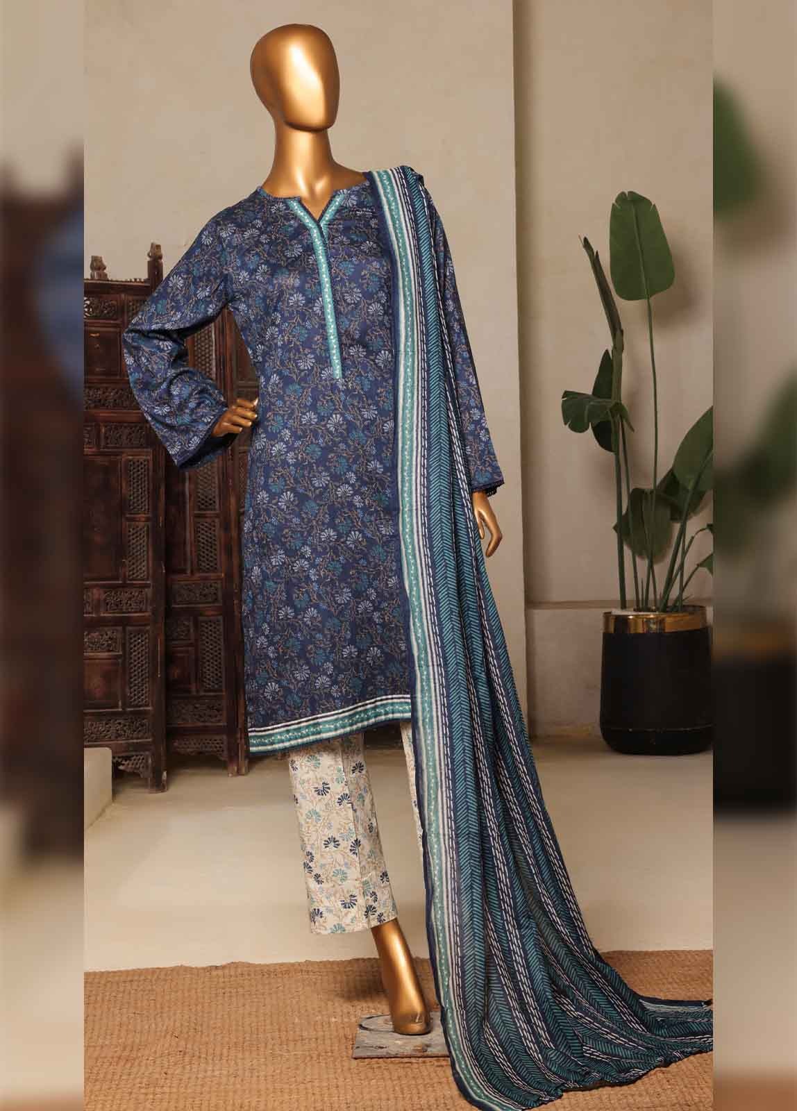 Bin Saeed 3 Piece Printed Stitched Suit D-10
