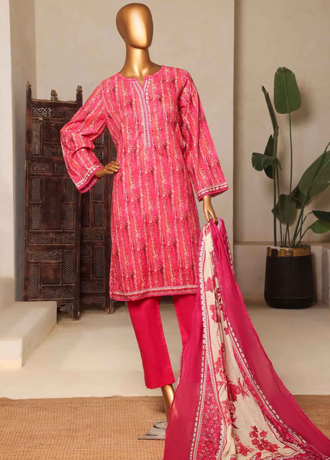 Bin Saeed 3 Piece Printed Stitched Suit D-14