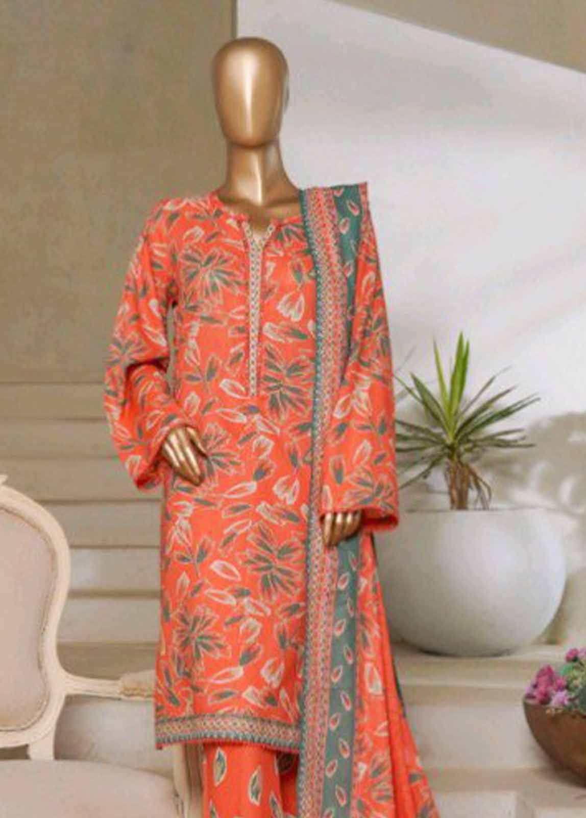 Bin Saeed 3 Piece Printed Stitched Suit D-02