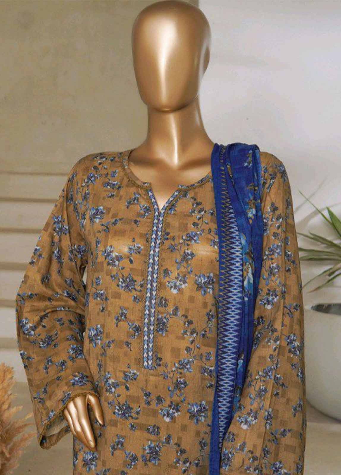 Bin Saeed 3 Piece Printed Stitched Suit D-04