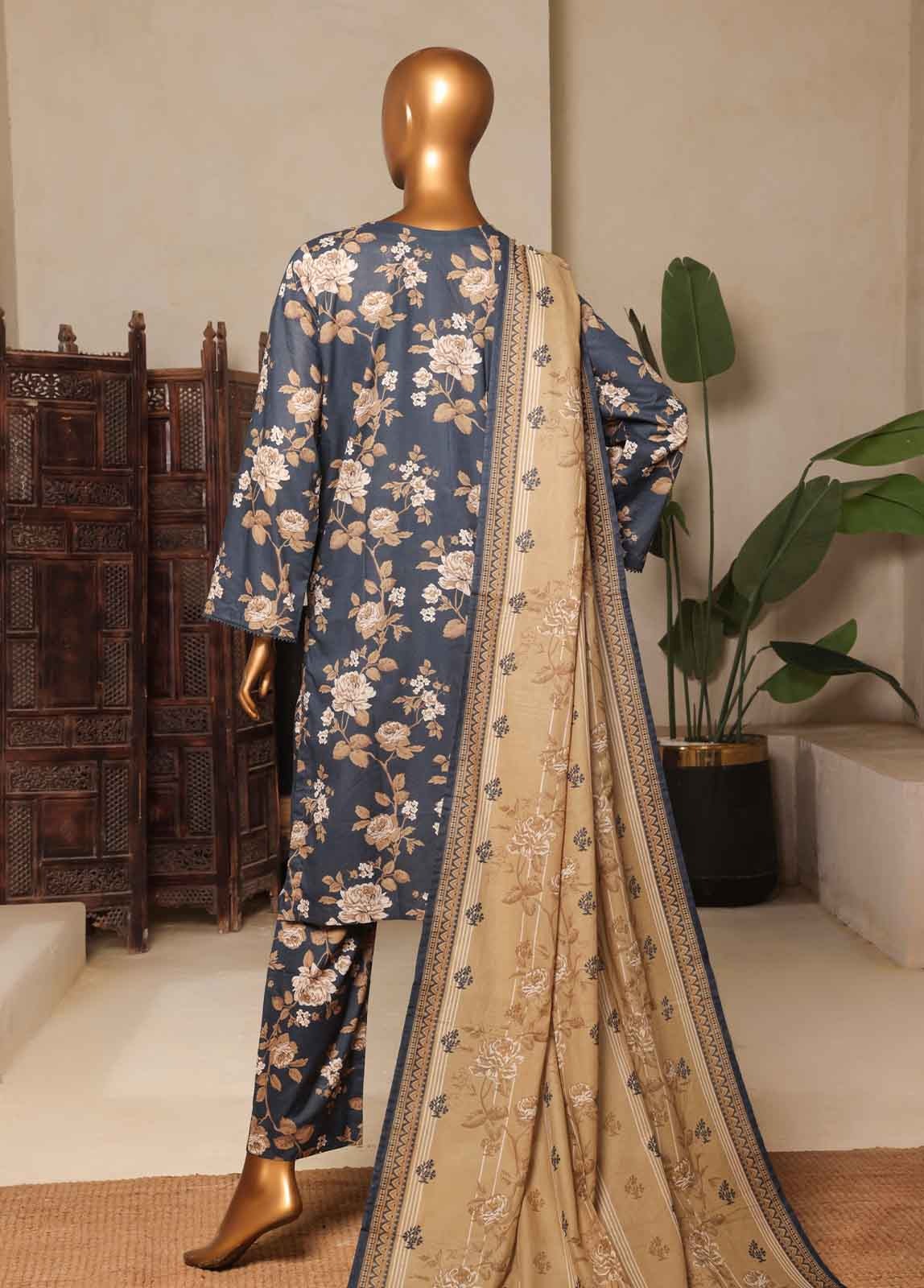 Bin Saeed 3 Piece Printed Stitched Suit D-15