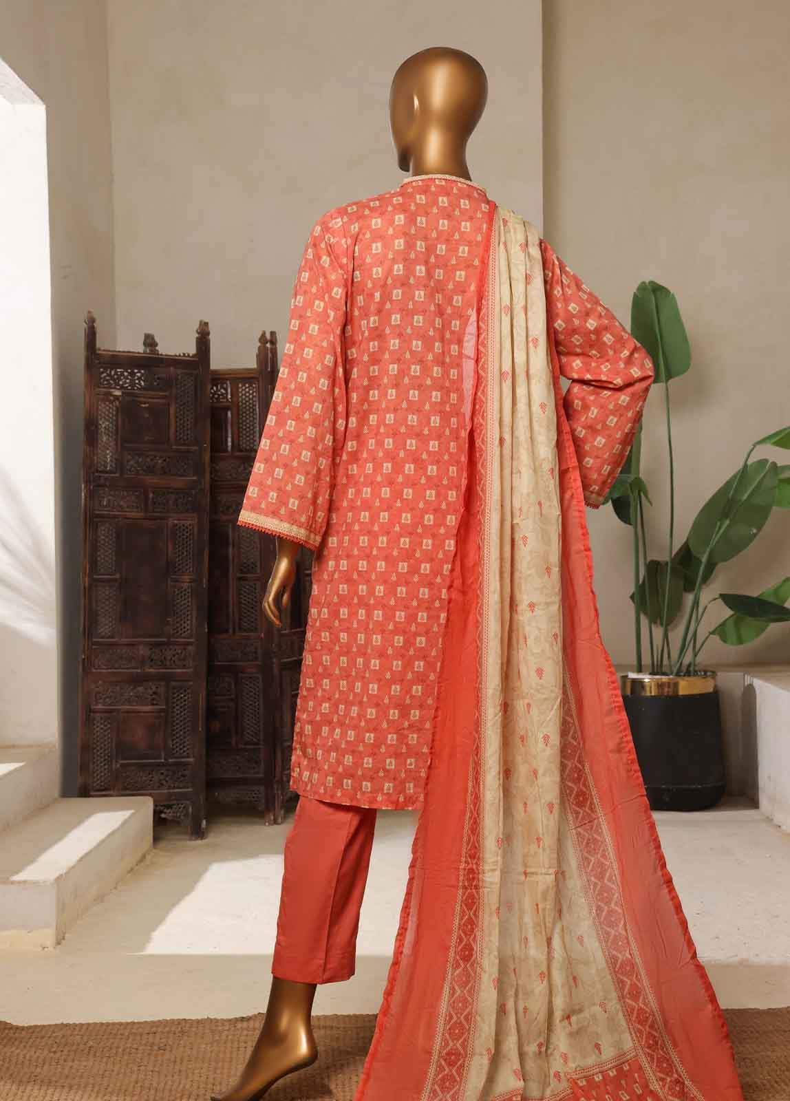Bin Saeed 3 Piece Printed Stitched Suit D-12