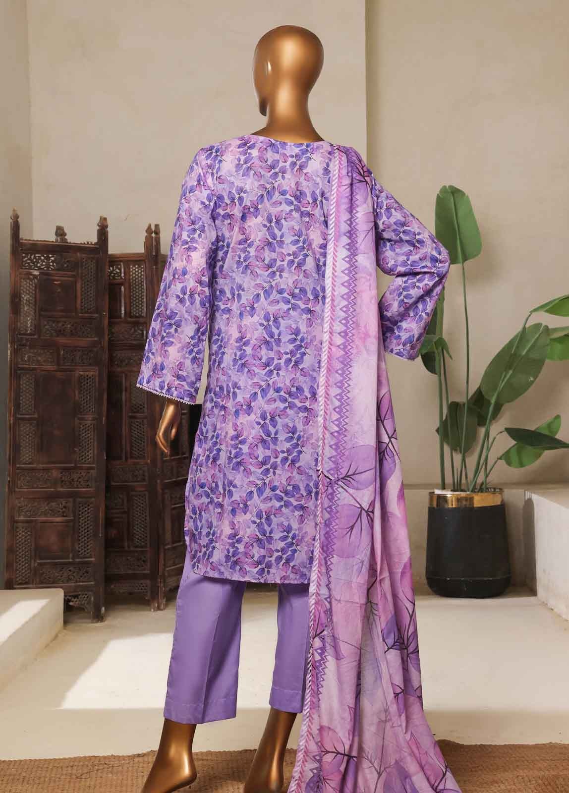 Bin Saeed 3 Piece Printed Stitched Suit D-08