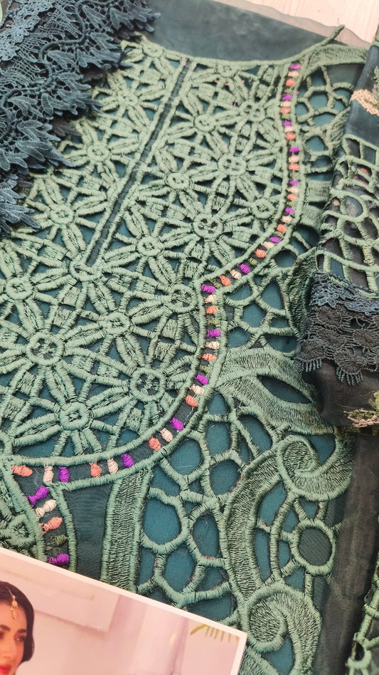 Aneelas Green Organza