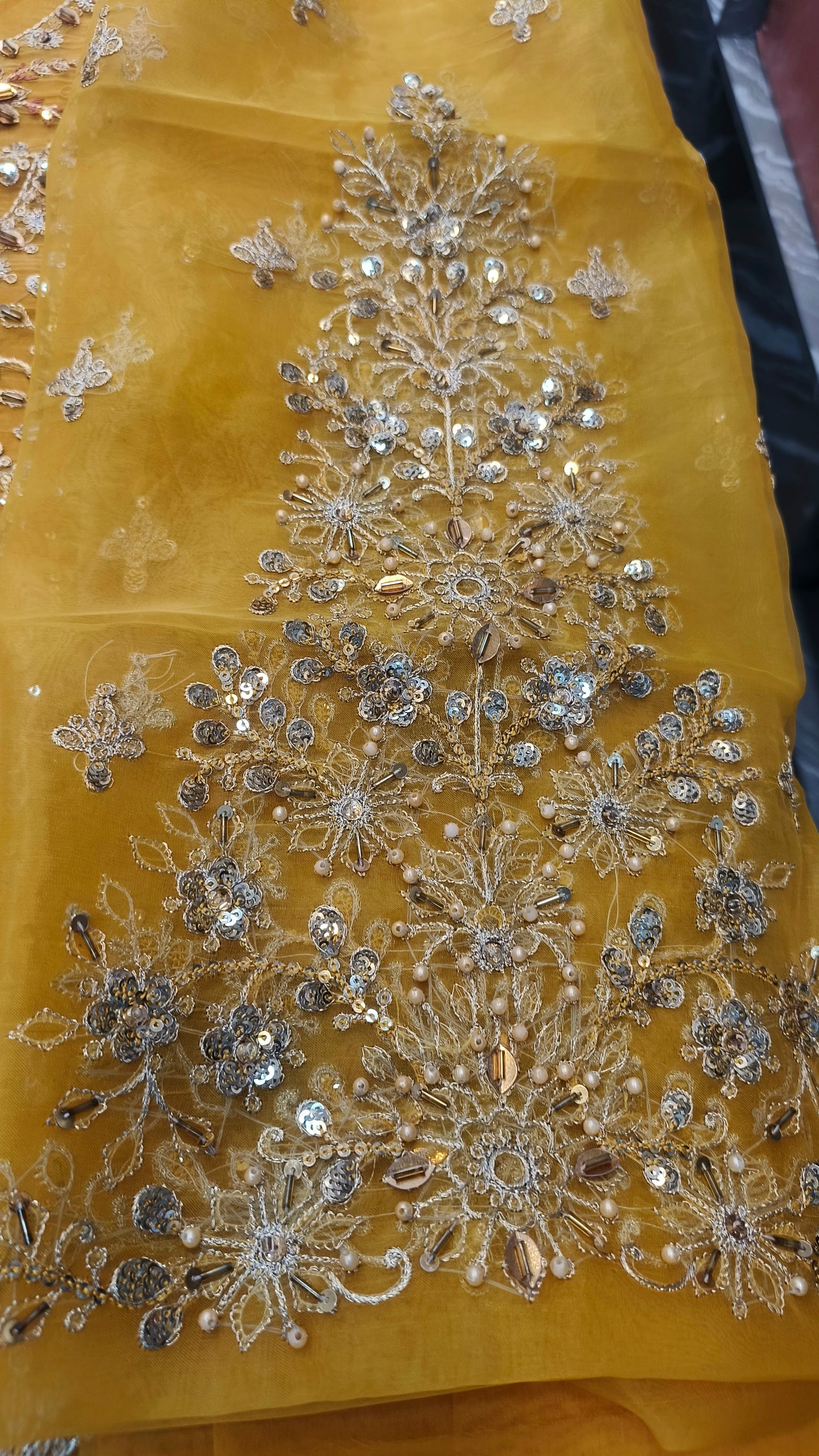 Mariab Organza Mustard