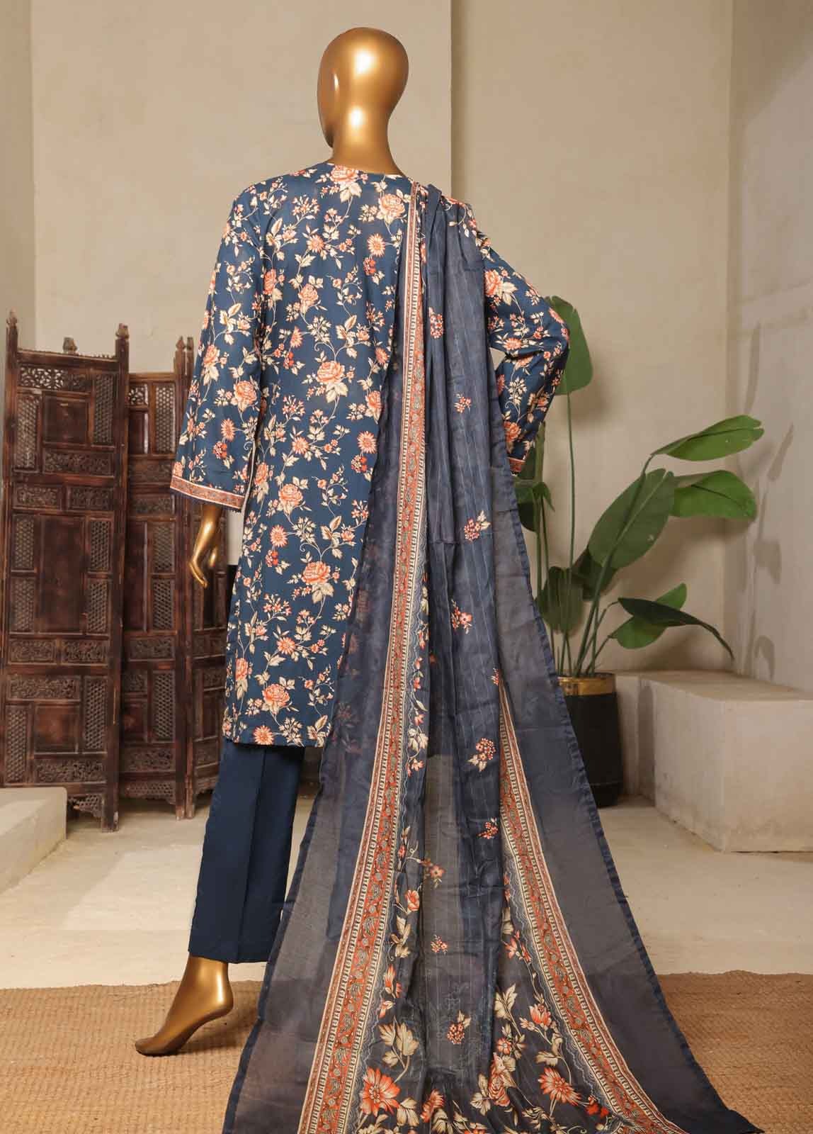 Bin Saeed 3 Piece Printed Stitched Suit D-11