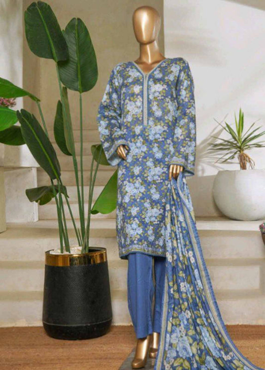 Bin Saeed 3Piece Printed Stitched Suit D-05