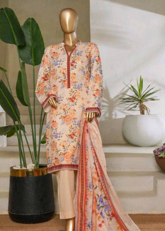 Bin Saeed 3 Piece Printed Stitched Suit D-01