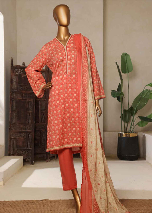 Bin Saeed 3 Piece Printed Stitched Suit D-12