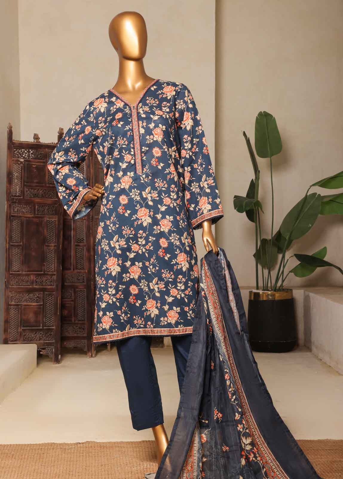 Bin Saeed 3 Piece Printed Stitched Suit D-11