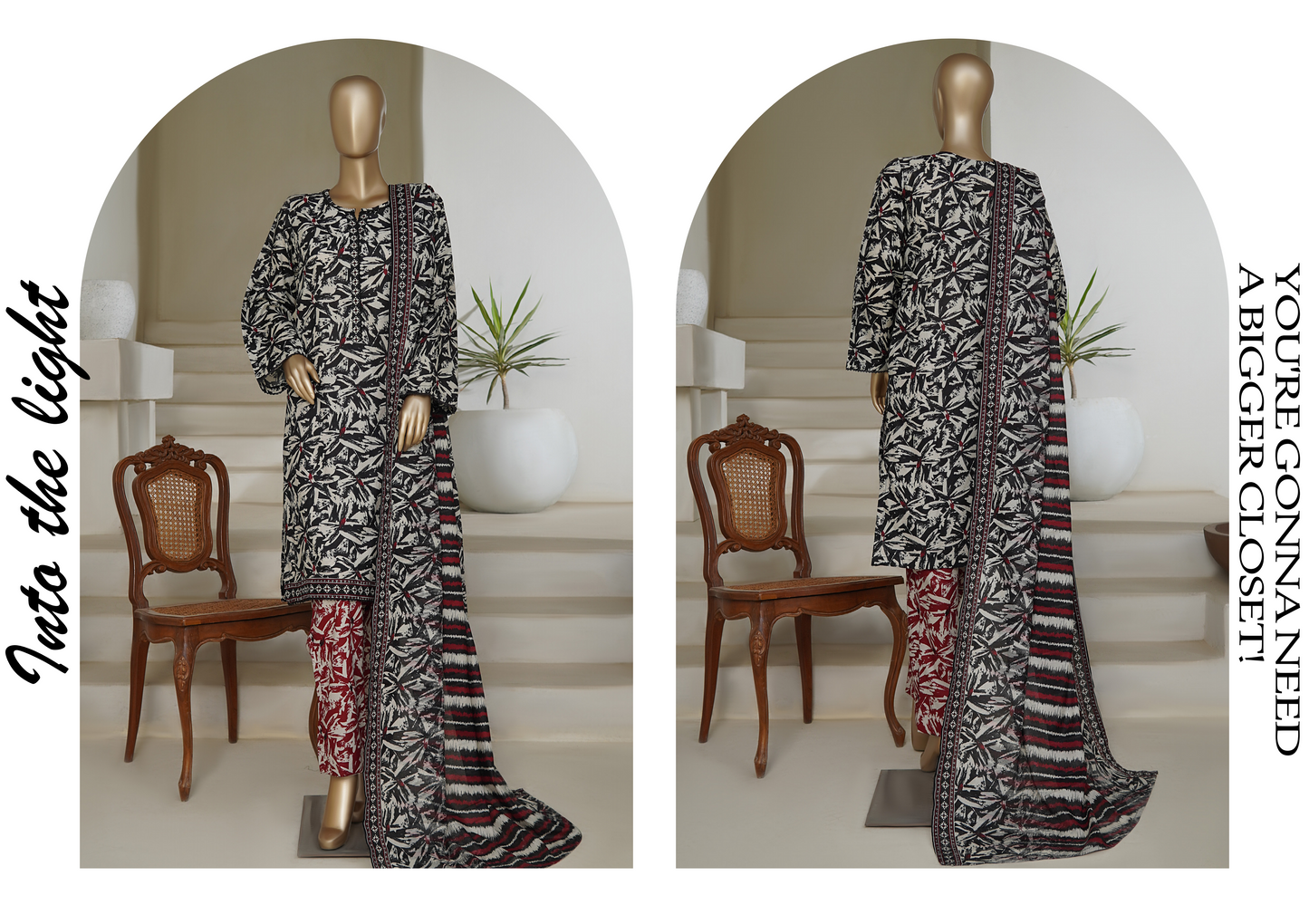 Bin Saeed 3pcs Printed Stiched Suit D05