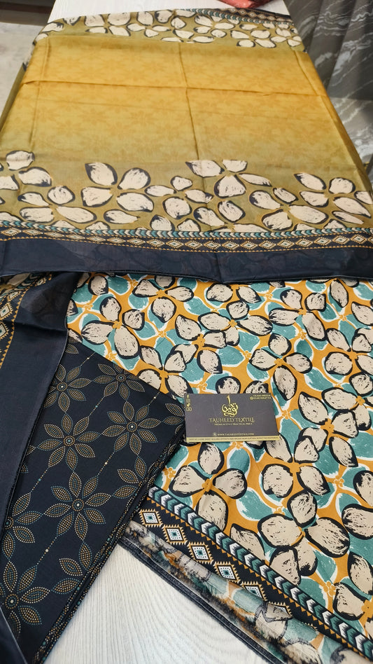 Bin Saeed 3pc Digital Printed Lawn 2025 D09