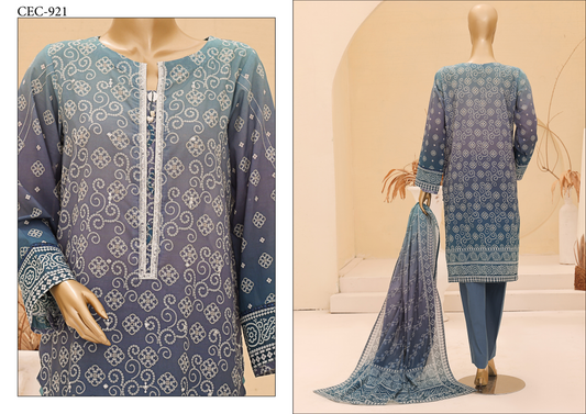 Chunri Embroided Lawn By Hz Textiles D05