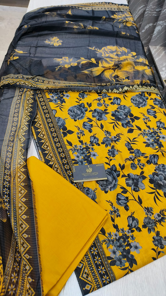 Bin Saeed 3pc Digital Printed Lawn 2025 D03