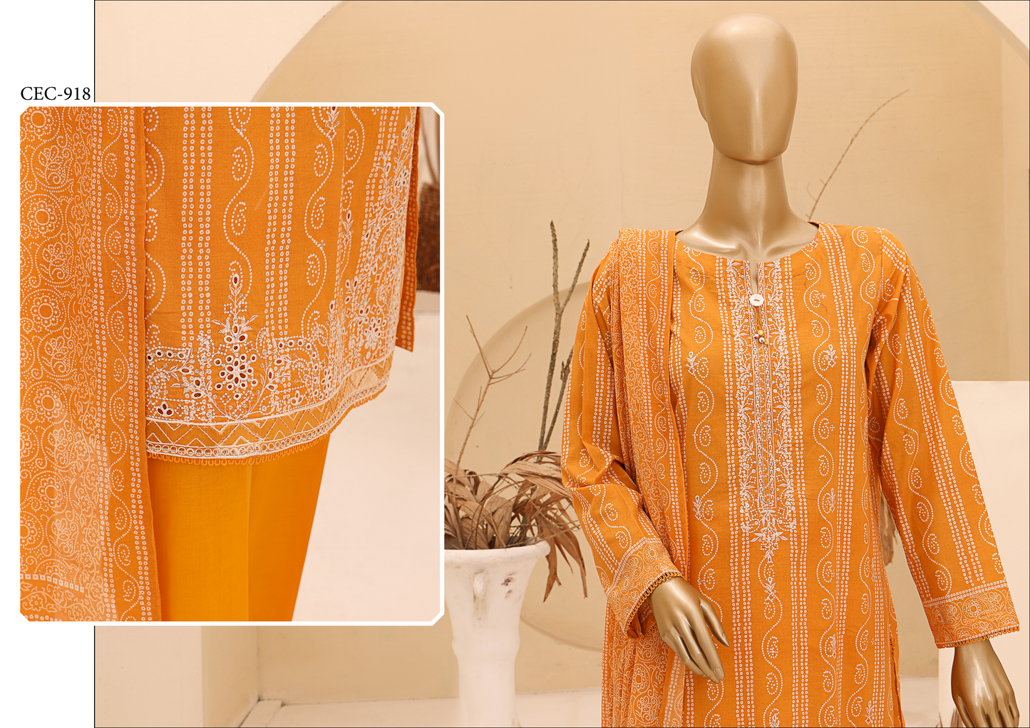 Chunri Embroided Lawn By Hz Textile D10