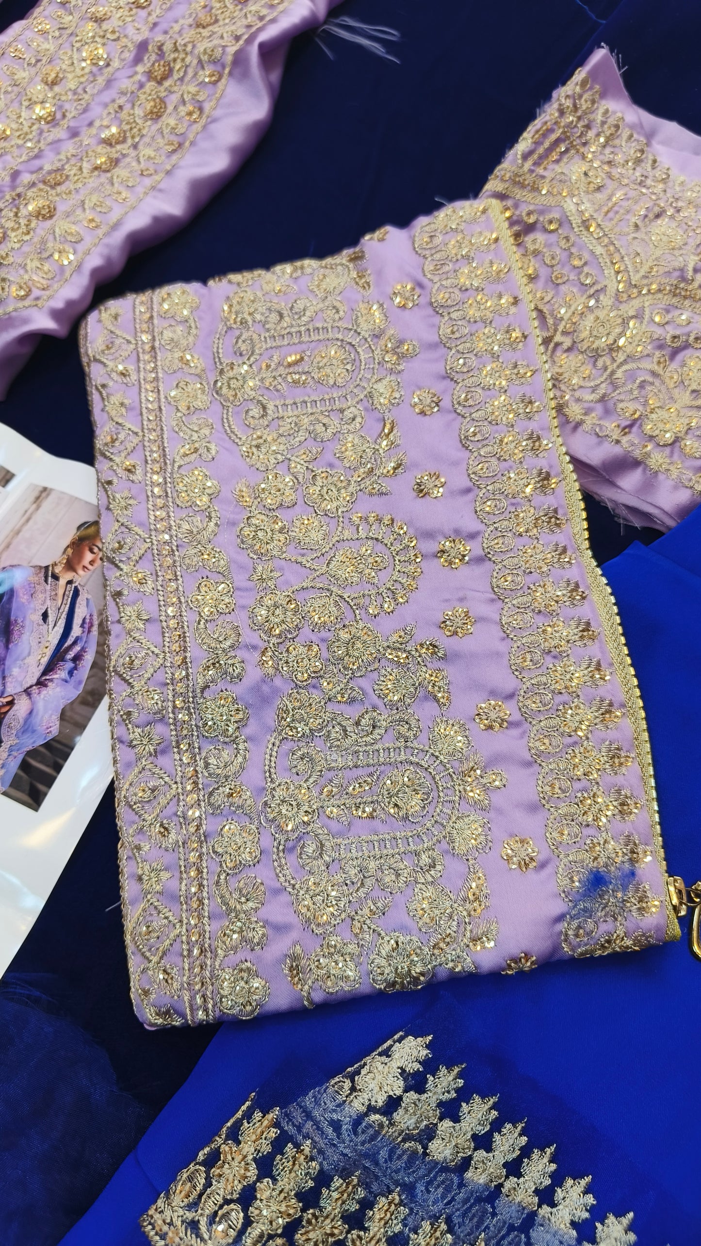 Zainab Chotani Royal Blue Velvet D.I