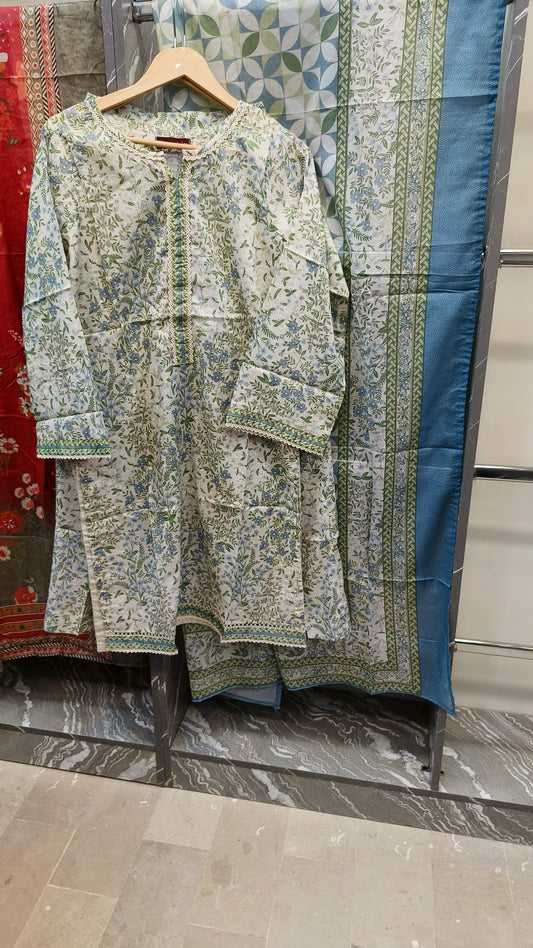 Bin Saeed 3Pc Printed Lawn Stiched Suit D09