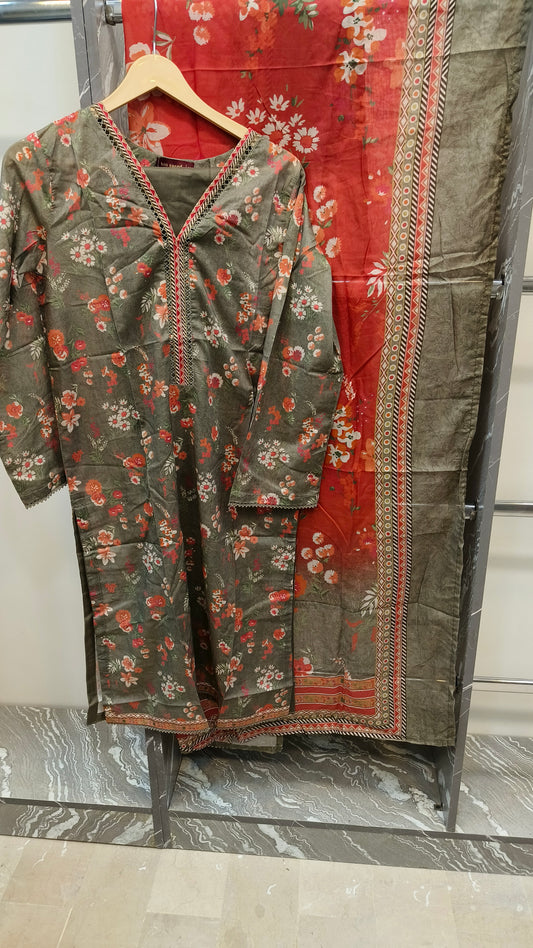 Bin Saeed 3pc Printed Lawn Stiched Suit D13