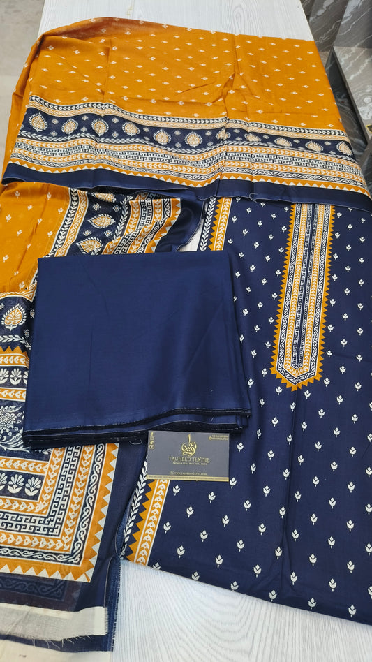 Bin Saeed 3pc Digital Printed Lawn 2025 D06