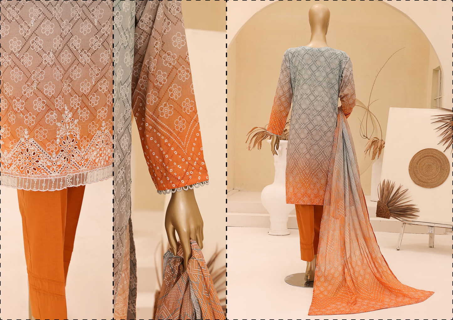 Chunri Embroided Lawn By HzTextiles D07