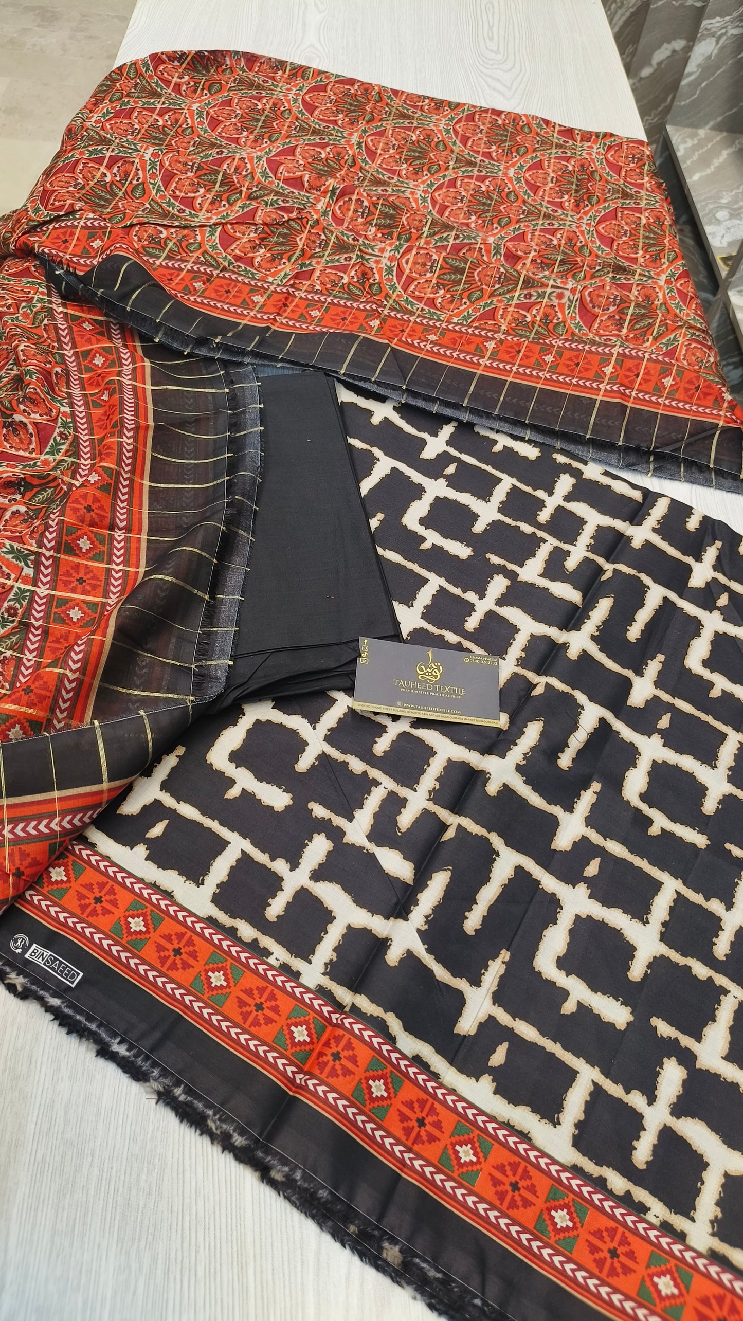 Bin Saeed 3pc Digital Printed Lawn 2025 D14