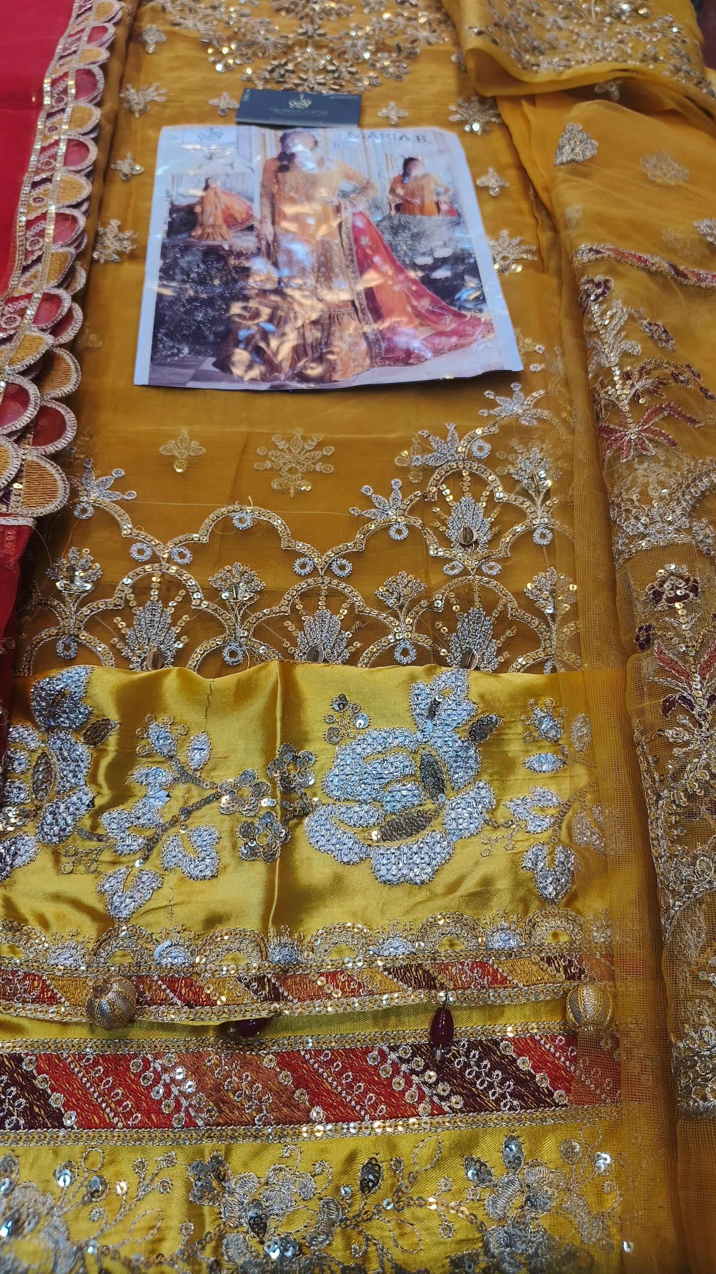 Mariab Organza Mustard