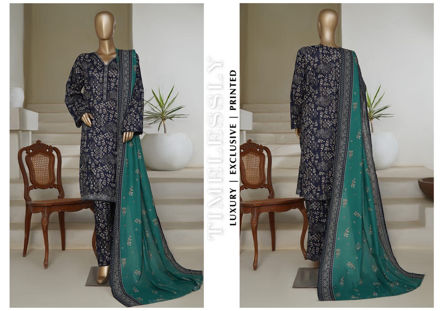 Bin Saeed 3Pc Printed Stiched Suits D03