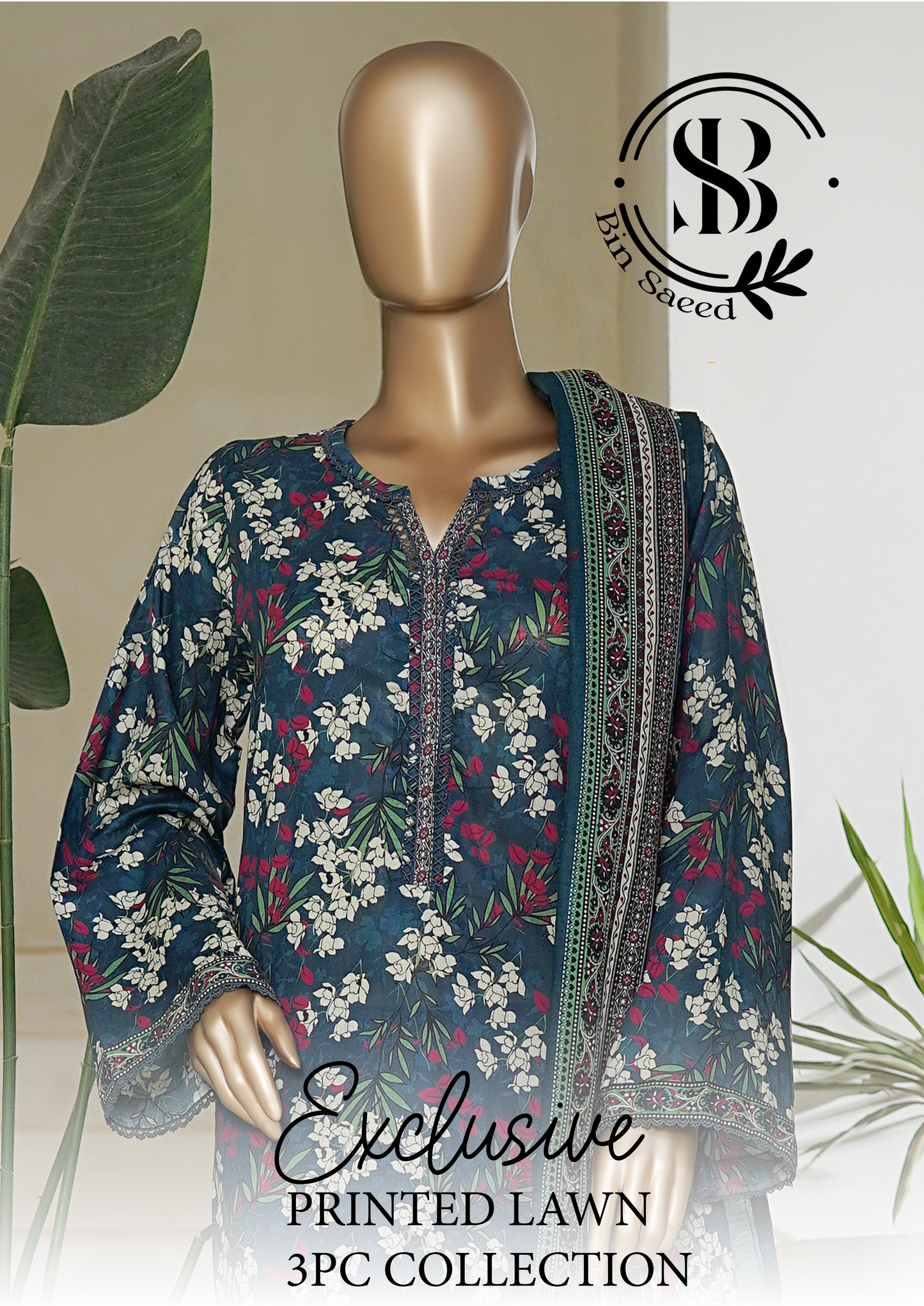 Bin Saeed 3Pc Printed Stiched Suits D03