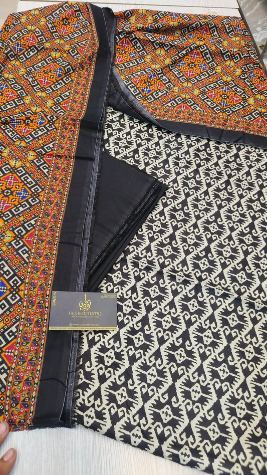 BinSaeed 3pc Digital Printed Lawn 2025 D19