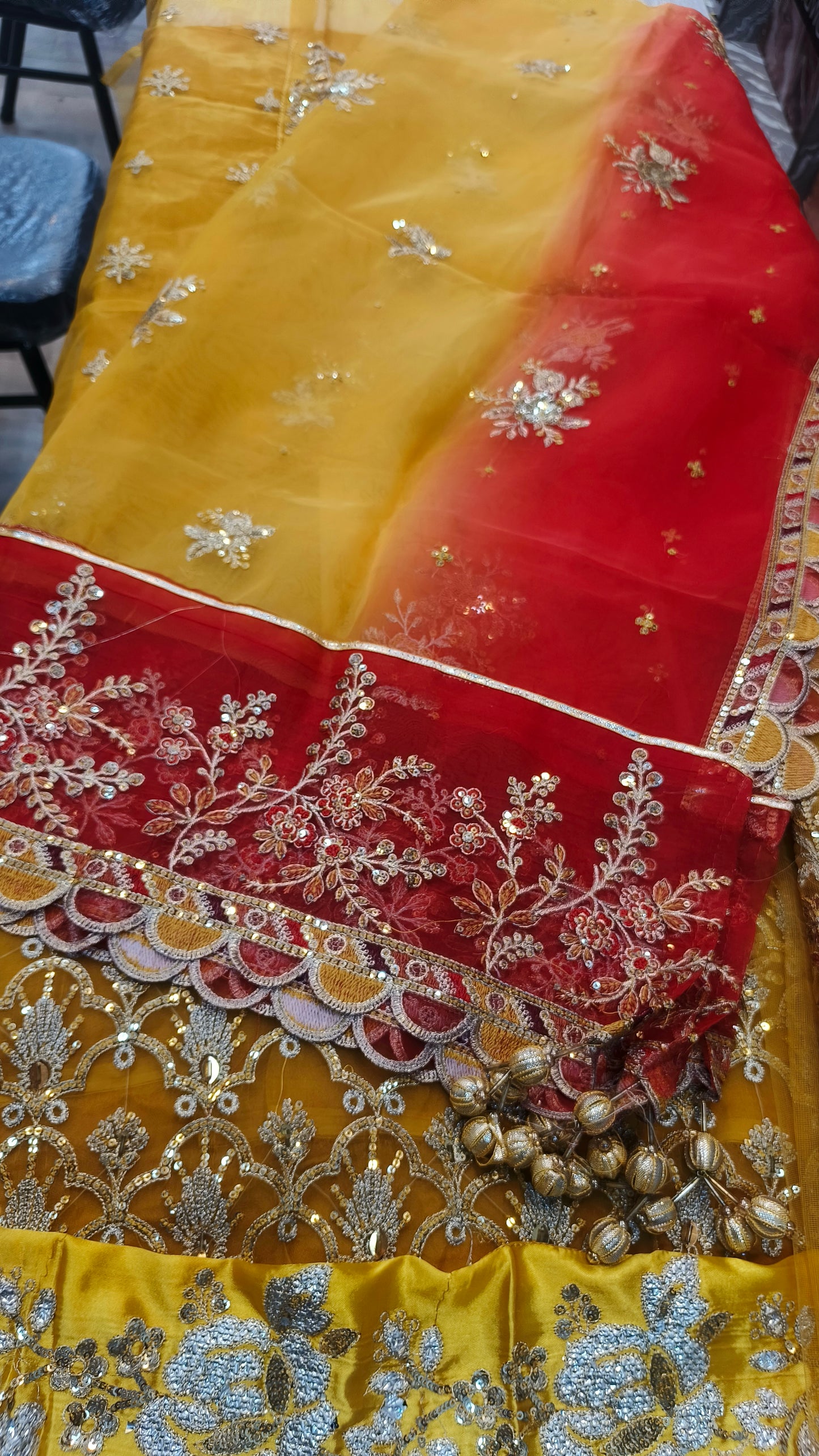 Mariab Organza Mustard