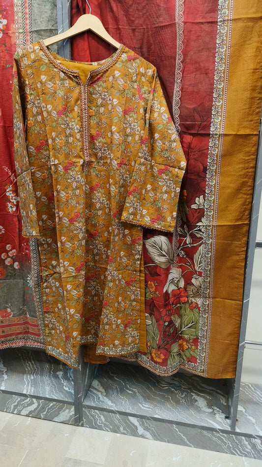 Bin Saeed 3pc Printed Lawn Stiched Suit D08