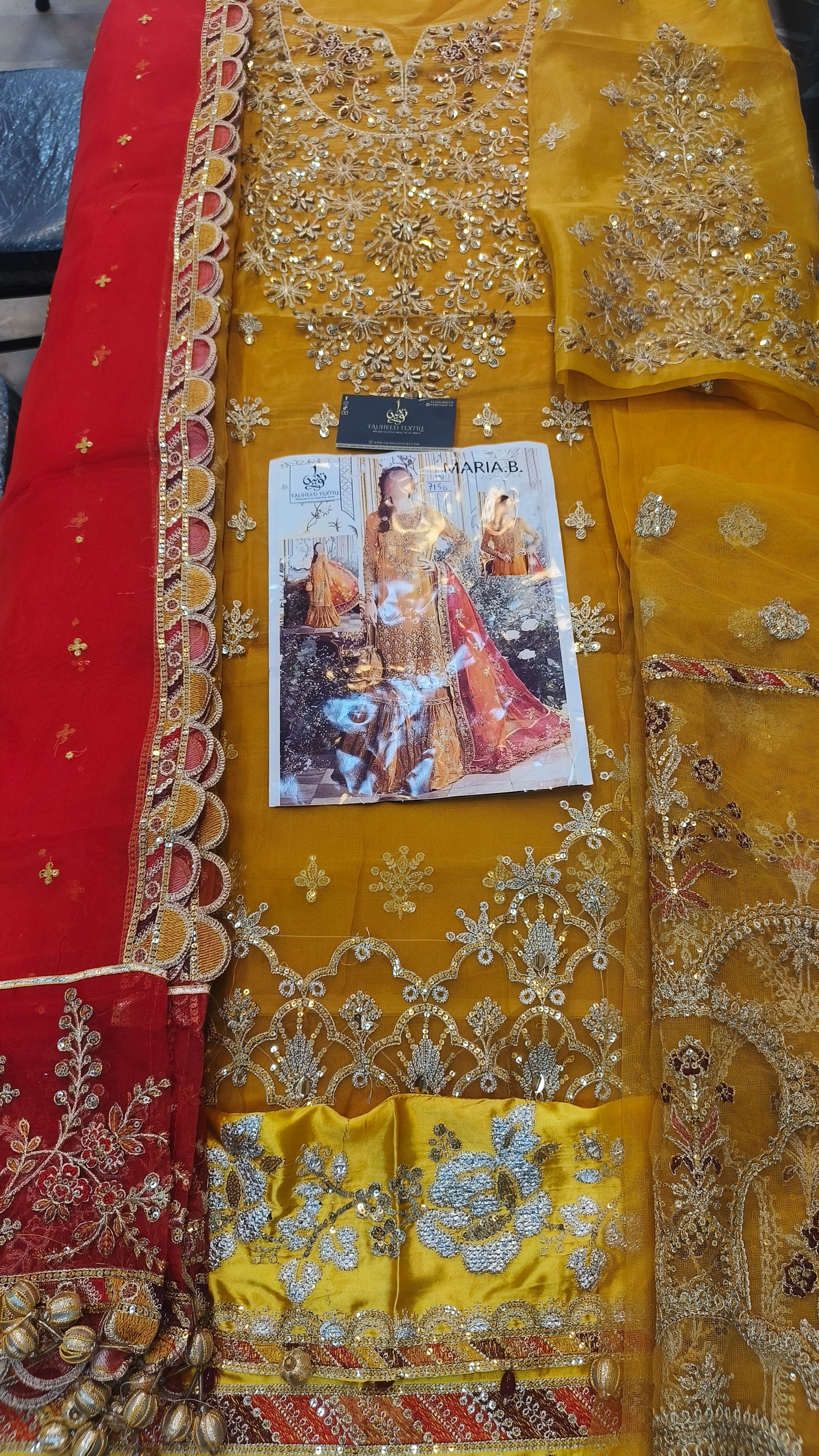Mariab Organza Mustard