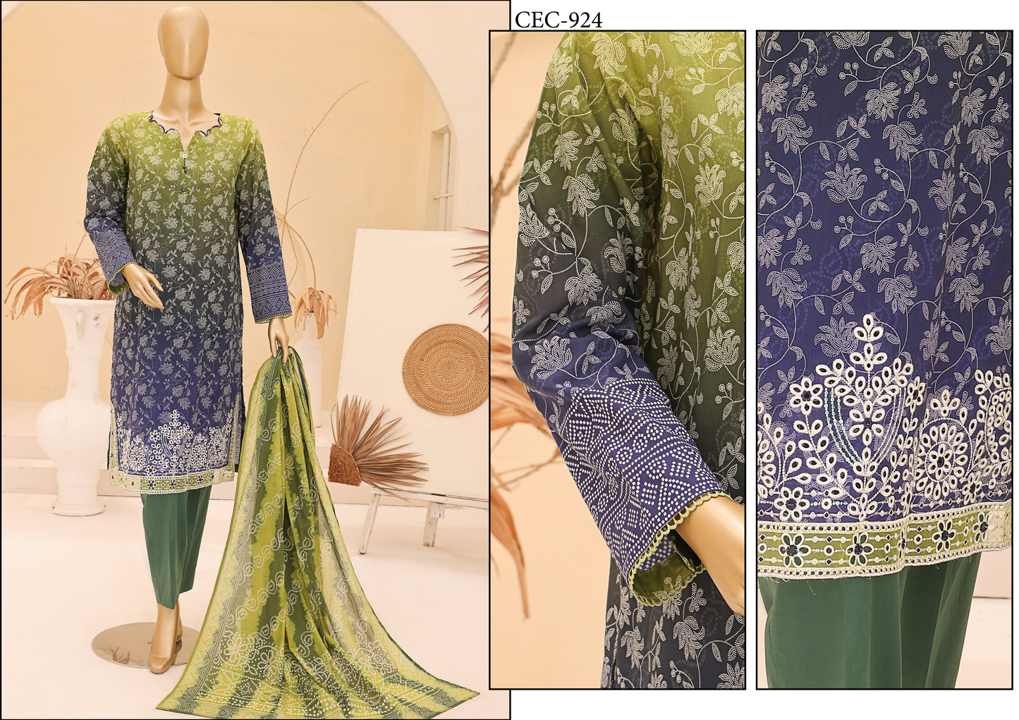 Chunri Embroided Lawn By Hz Textile D03