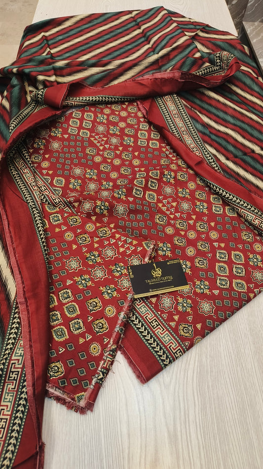 Bin Saeed 3Pc Digital Printed Lawn 2025 D12