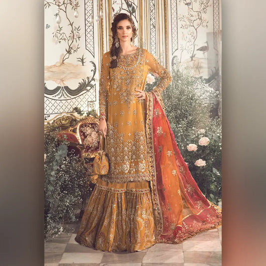 Mariab Organza Mustard