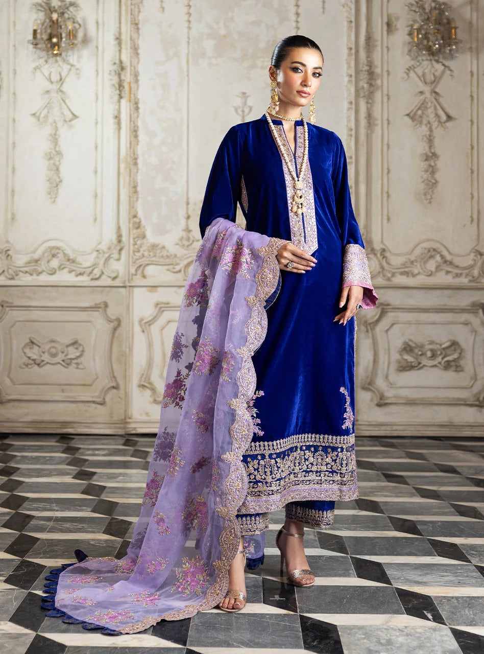 Zainab Chotani Royal Blue Velvet D.I