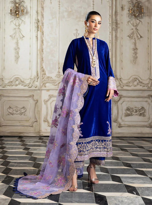 Zainab Chotani Royal Blue Velvet D.I