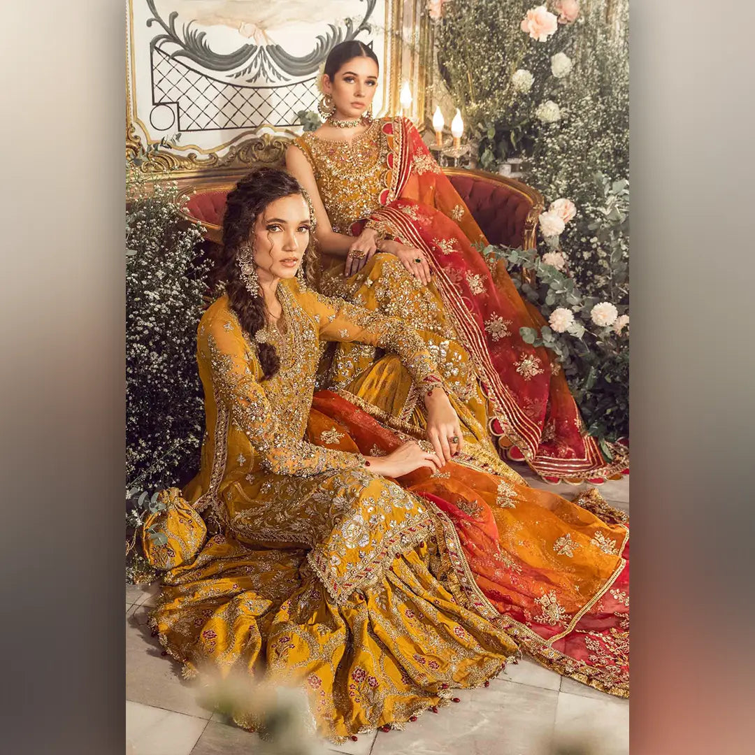 Mariab Organza Mustard
