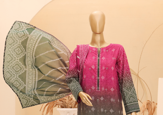 Chunri Embroided Lawn By Hz Textile D01