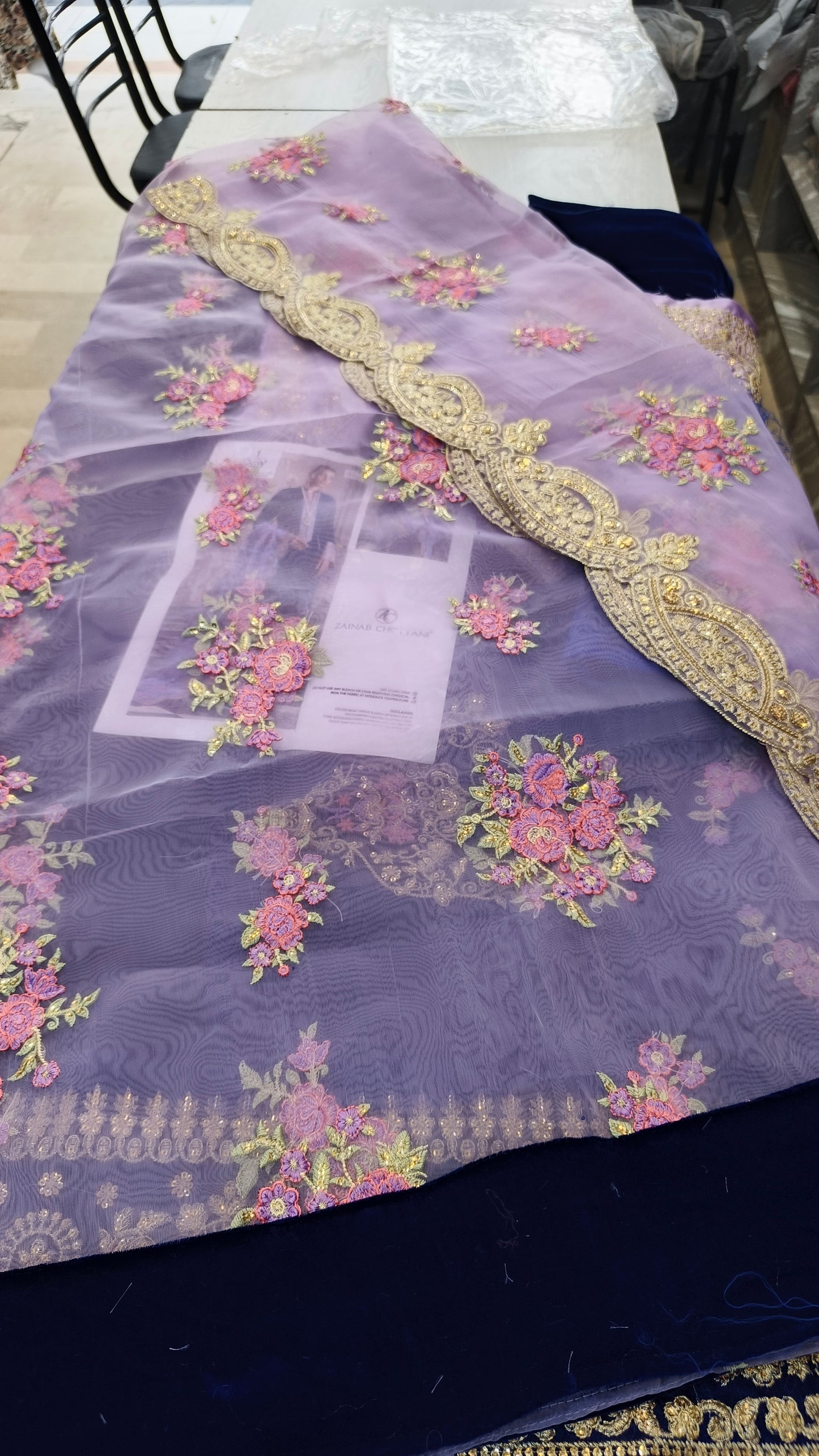 Zainab Chotani Royal Blue Velvet D.I