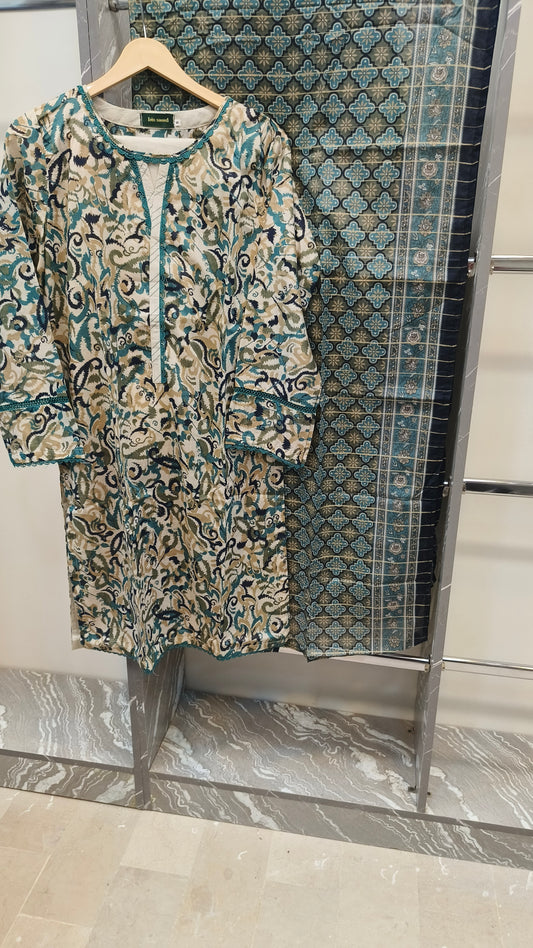 Bin Saeed 3Pc Printed Lawn Stiched Suit D14