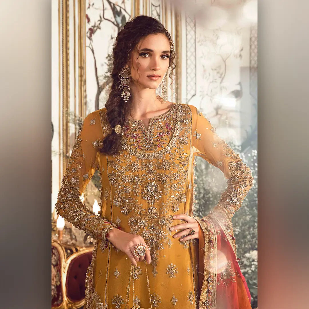 Mariab Organza Mustard