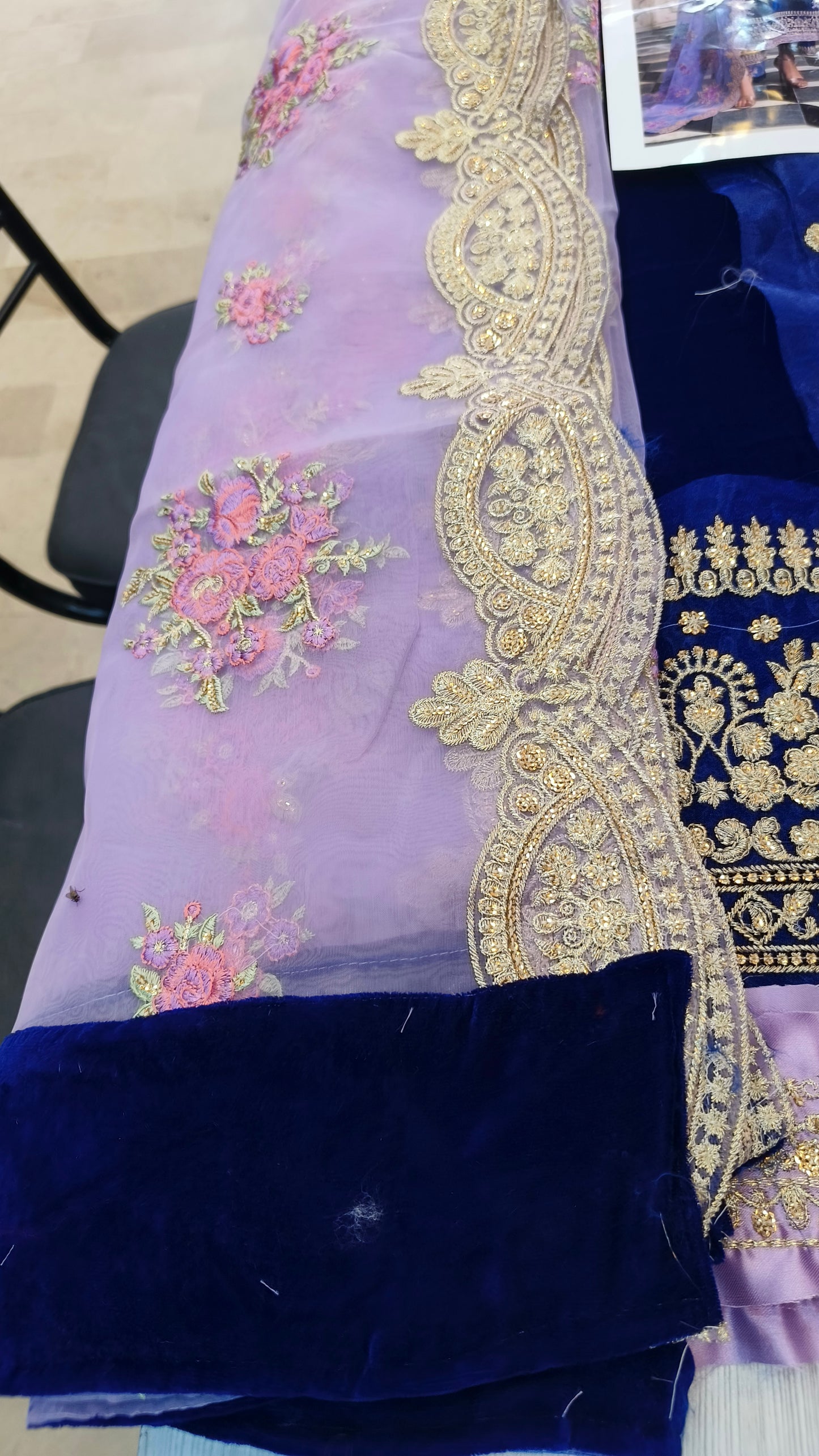 Zainab Chotani Royal Blue Velvet D.I