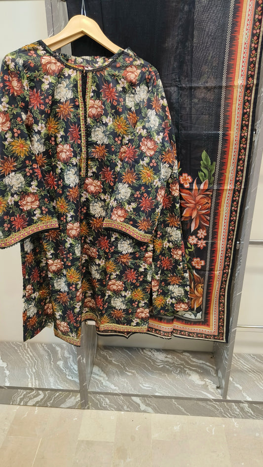 Bin Saeed 3Pc Printed Lawn Stiched Suit D16