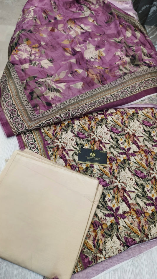 Bin Saeed 3pc Digital Printed Lawn 2025 D13
