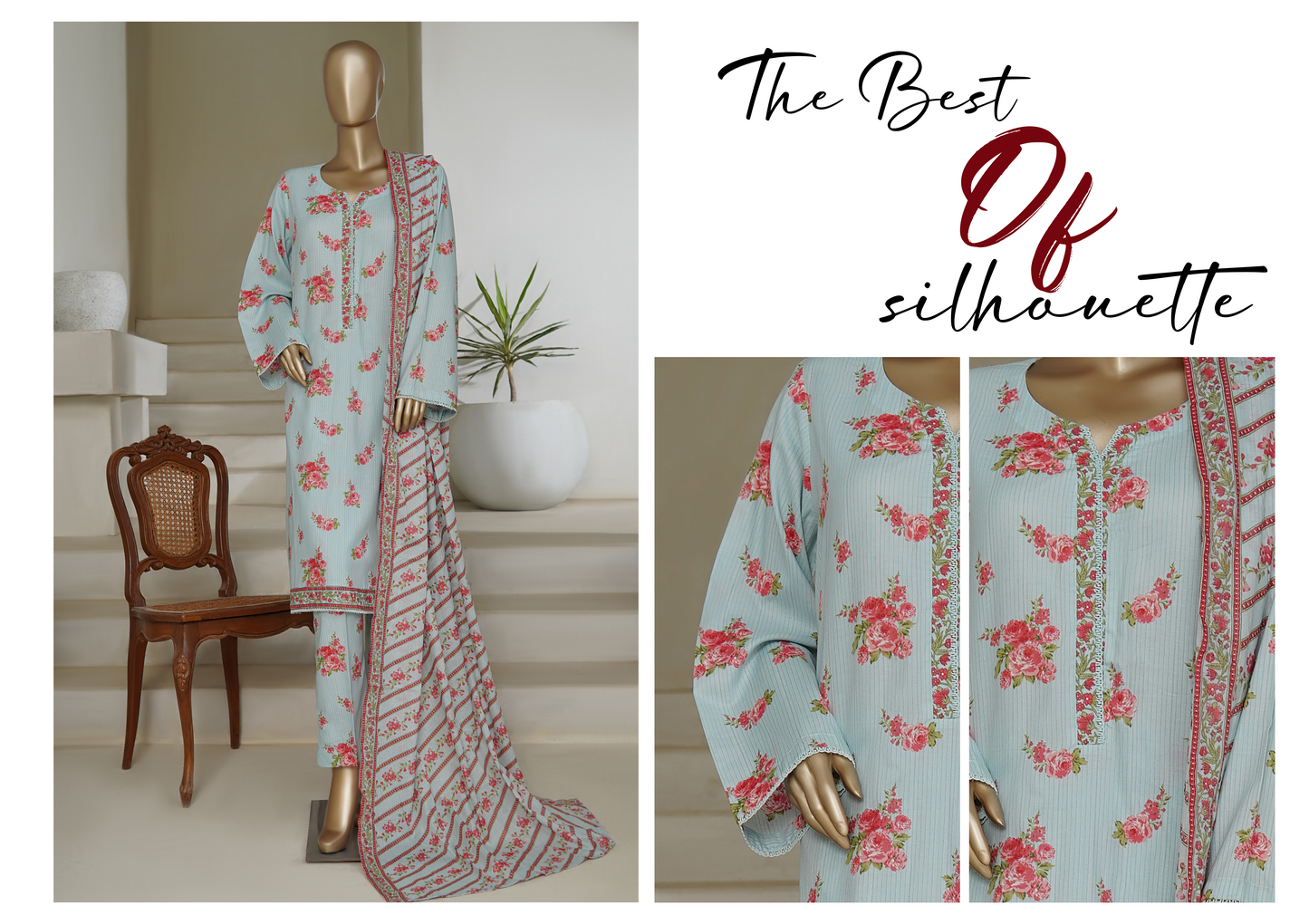 Bin Saeed 3pc Printed Lawn Stiched Suit D06